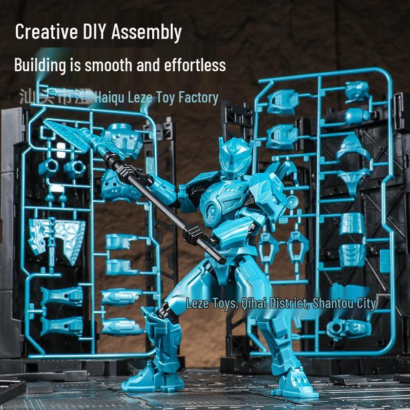 13-Joint Articulated Mecha Figure: 3D Toy Armor for Kids' Creative Assembly