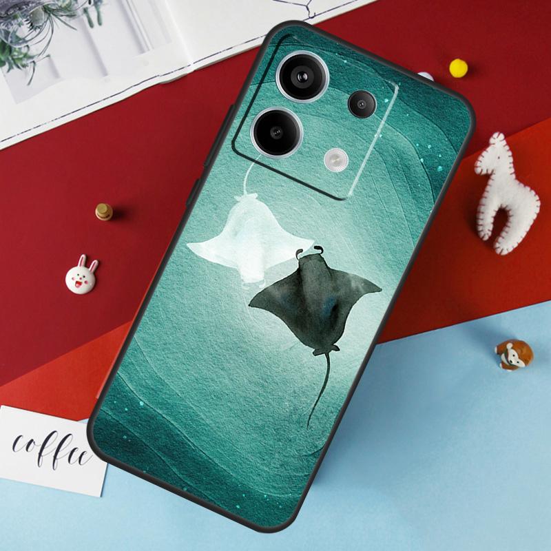 Animal Manta Ray Case For Xiaomi Redmi Note 14 12 11 10 9 13 Pro 11S 12S Redmi 15 14C 10C 12C 13C 15C Cover