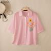ZANZEA Women Casual Turn Down Collar Loose Floral Print Half Sleeve Blouse