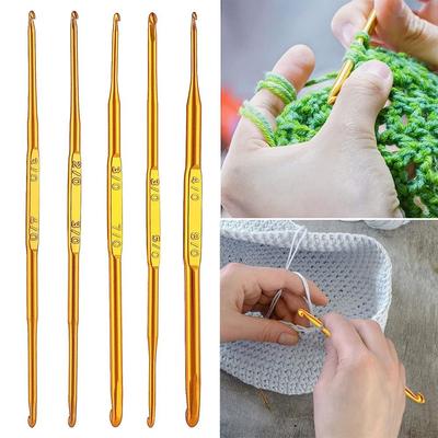 Multisize Double End Crochet Hooks Aluminum Crocheting Hooks New Yarn Weave Tool  Scarf