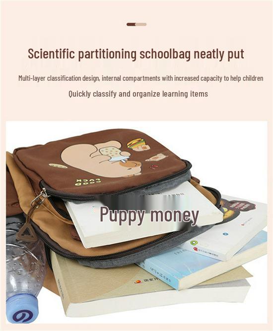 Capybara Kids' Lightweight Large-Capacity Water-Repellent Double Shoulder Backpack