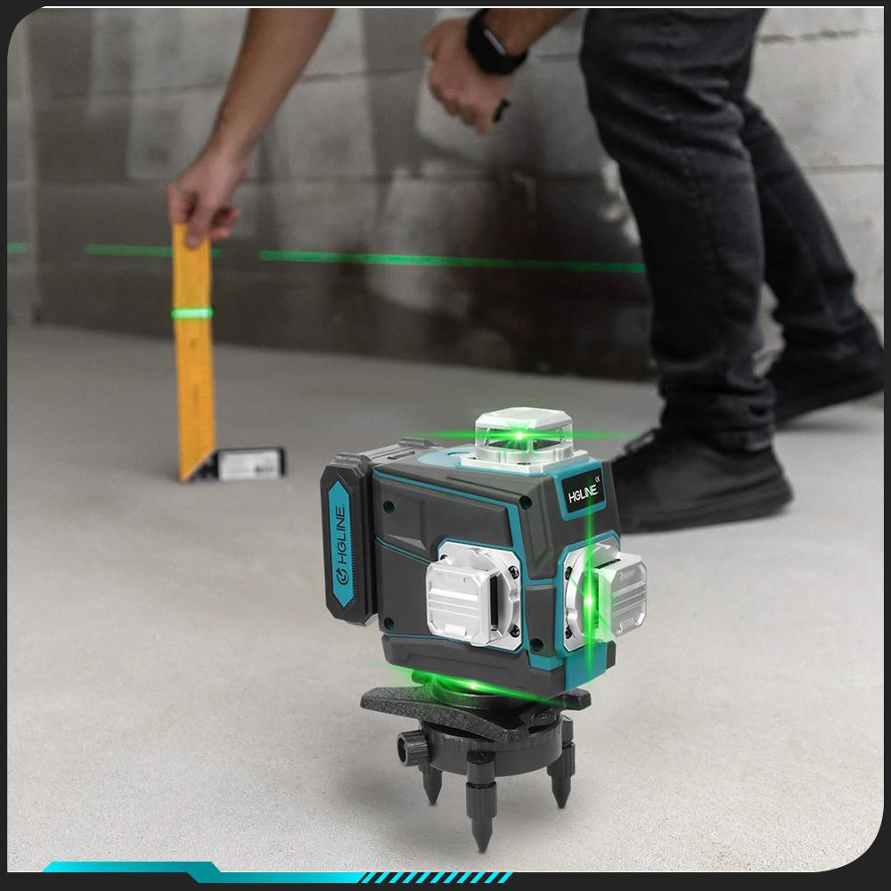 HGLINE 16 4D Lines Laser Level With APP Remote Control Selfleveling 360 Horizontal & Vertical Laser Level Construction Tool