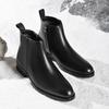 Herren Chelsea Boots mit hohem Schaft Echtes Leder Britisch Business Formelle Anzugschuhe Winter Herbst Rindsleder