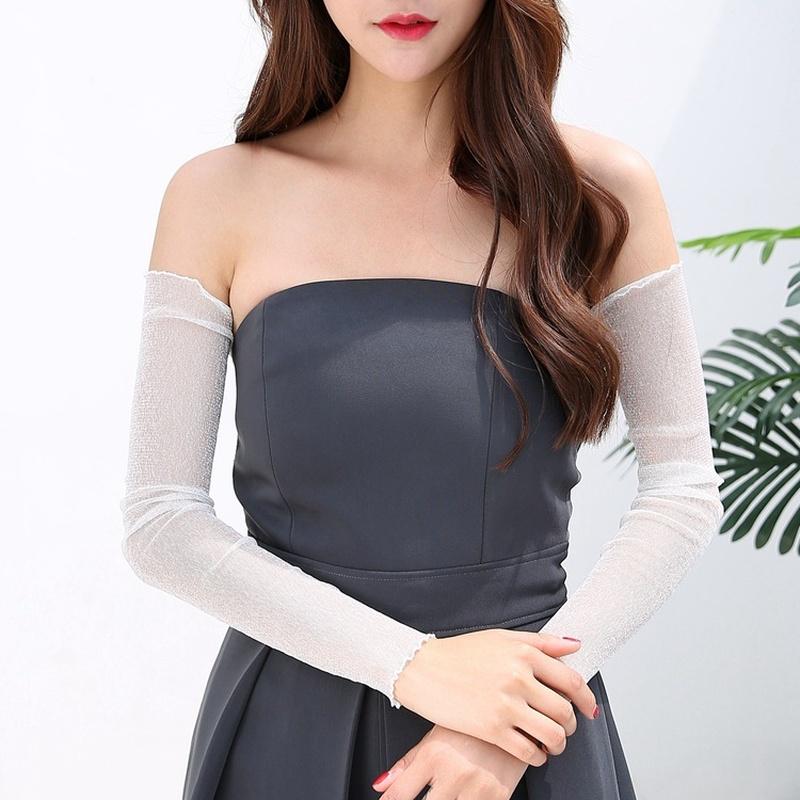 A Pair of Ice Sleeve Ice Silk Sun Sleeve UV Protection Female Driving Sleeve Lace Sleeve Foot Cover