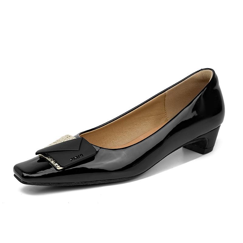 Yuanlitong 2025 High Heels Are Not Tired of Feet, Single Shoes for Women, High-end Fashion, Square Head Is Not Stuffy Feet, Genuine Leather Women