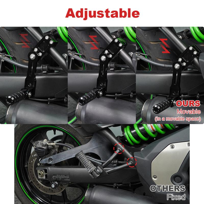 For Kawasaki Vulcan 650 S/VN650 2015-2024 Motorcycle Adjustable Passenger Foot Pegs Mount Kit Highway Peg Extensions Bracket