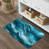 VIKAMA Teal Marble Effect Bathroom Mat Soft Comfort Non Slip Absorbent Modern Home Decorative Floor Mat Bath Rug Supplies