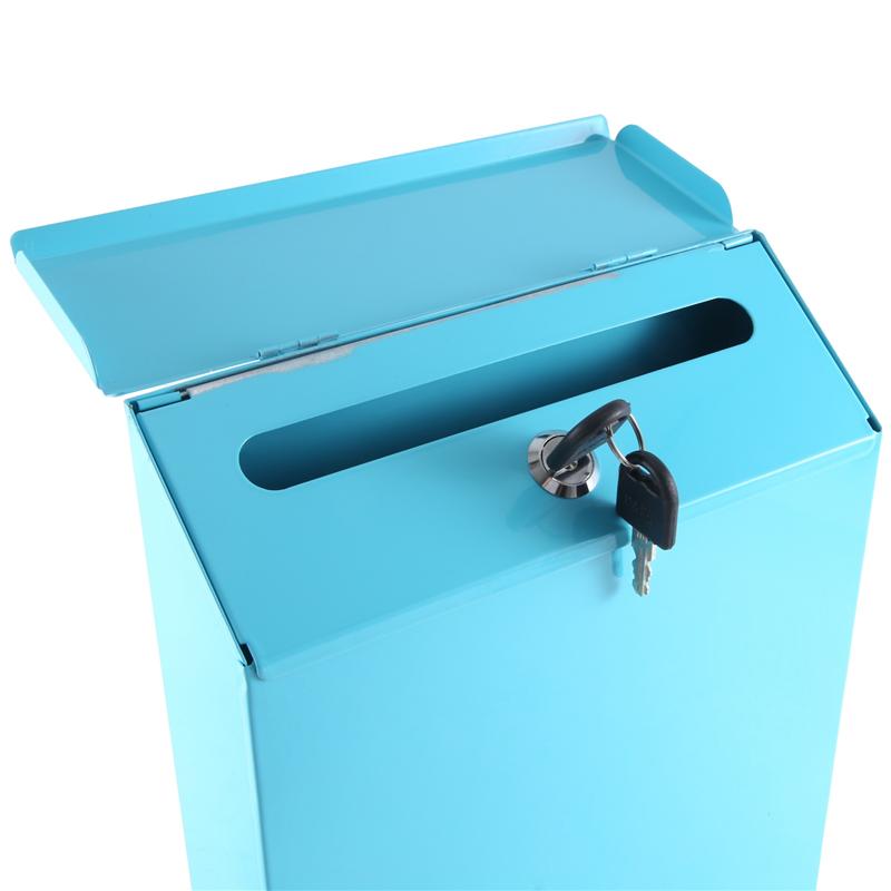 

AEE2-Lockable Mailbox Wall Collection Box Farmhouse Mailbox With Key Suitable For Home Office Blue синий