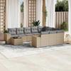VidaXL Garden Lounge Set with Cushions 11 Pcs, Patio Sofas, Patio Furniture Set, Outdoor Furniture, Beige 3255466