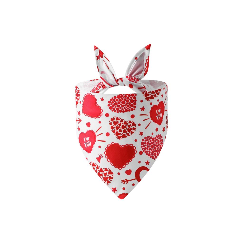 Valentine's Day Pet Heart Bandana - Adorable Dog Scarf Pet Accessory For Festive & Daily Styling
