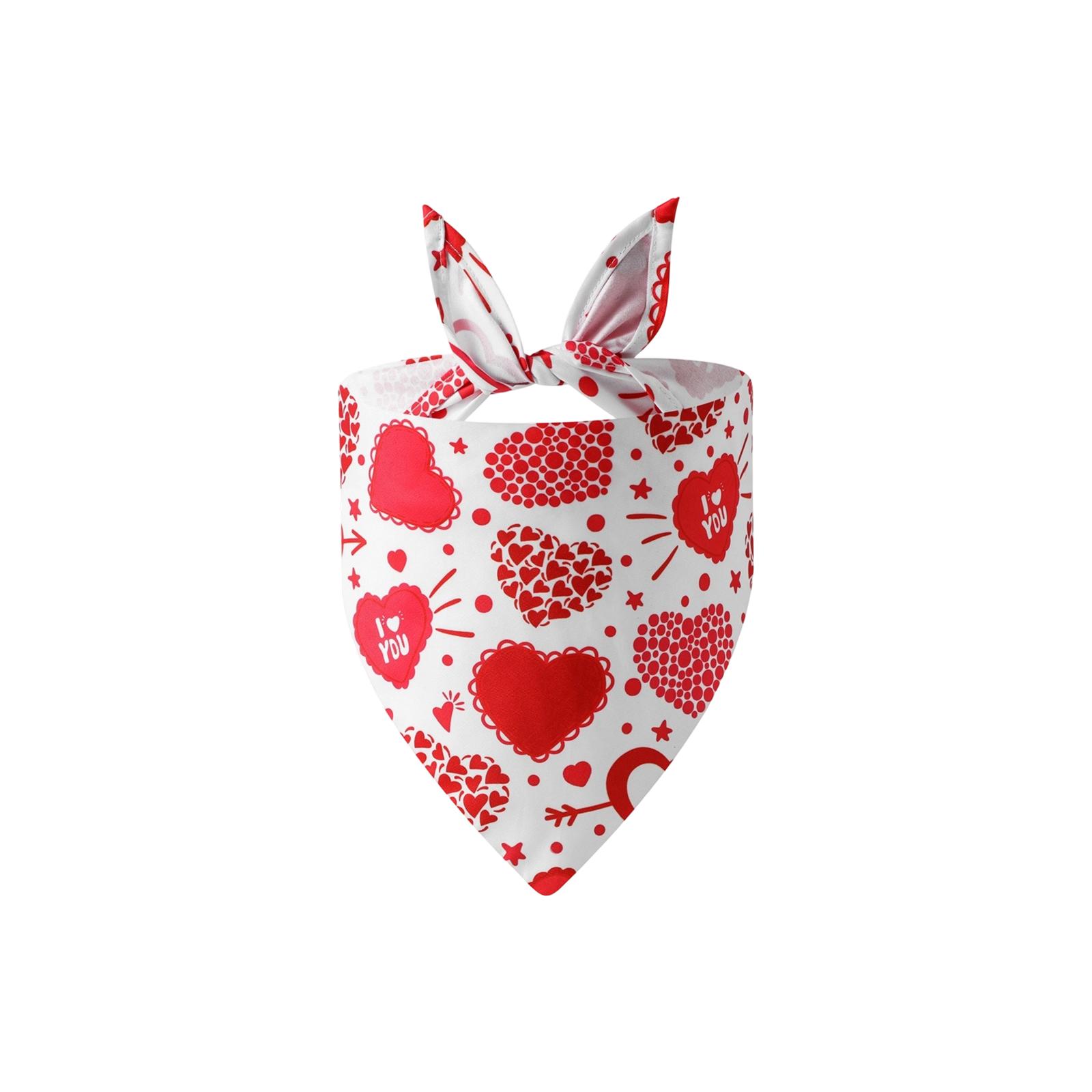 Valentine s Day Pet Heart Bandana - Adorable Dog  Scarf  Pet Accessory For Festive & Daily Styling One Size