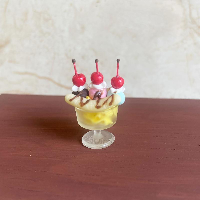 1 Stück 1:12 1:6 Mini-Puppenhaus Mini-Banane Buffy Eisbecher Rollenspiel Küche Für Kinder Spielzeugzubehör