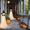 2 Packs Halloween Decorations Outdoor, USB Powered Decor Kit With Remote Controlled String Lights, Easy Ghosts Halloween Decorations