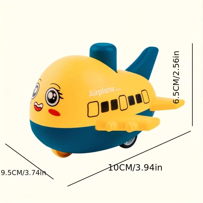 1pc FunPlay Cartoon Airplane Model Toy for Kids, Plastic Press and Glide Vehicle,Battery Free,No Special Features,Limited Control Range Mixed Colors