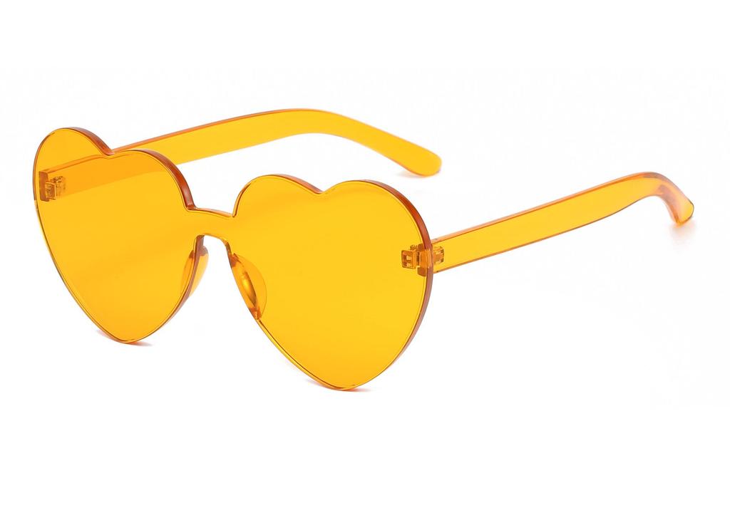 Heart-Shaped Frameless Peach Sunglasses: Perfect for Pool, Picnic, and Party