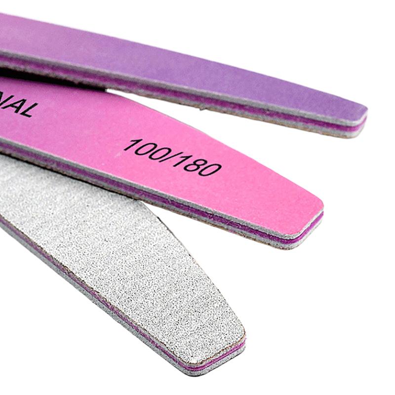 1Pcs Professional Nail File Buffer Polisher Accesorios Double Side Nail Files 100/180 Grit Nail Files Manicure Care Tools