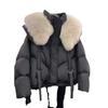 Women's Winter New Style Fashion Loose Thick Style Western Style Big Fur Collar Down Cotton Clothes Are Thin Cotton Clothes