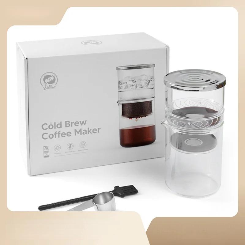 Kávovar Sada konvice na přípravu kávy za studena Skleněný odkapávací filtr ve skandinávském stylu Překapávač ledu Překapávač kávy Dárkové příslušenství ke kávě