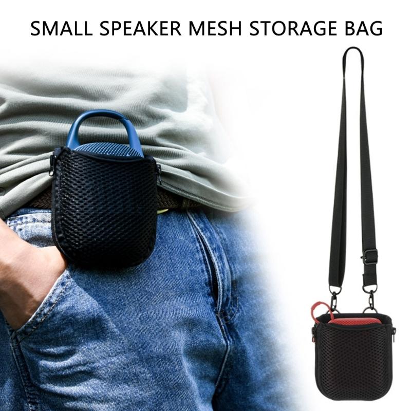 Mesh Fabric Protective Speaker Carrying Case with Adjustable Shoulder Straps for GO4/GO3/CLIP5 Music Enthusiasts
