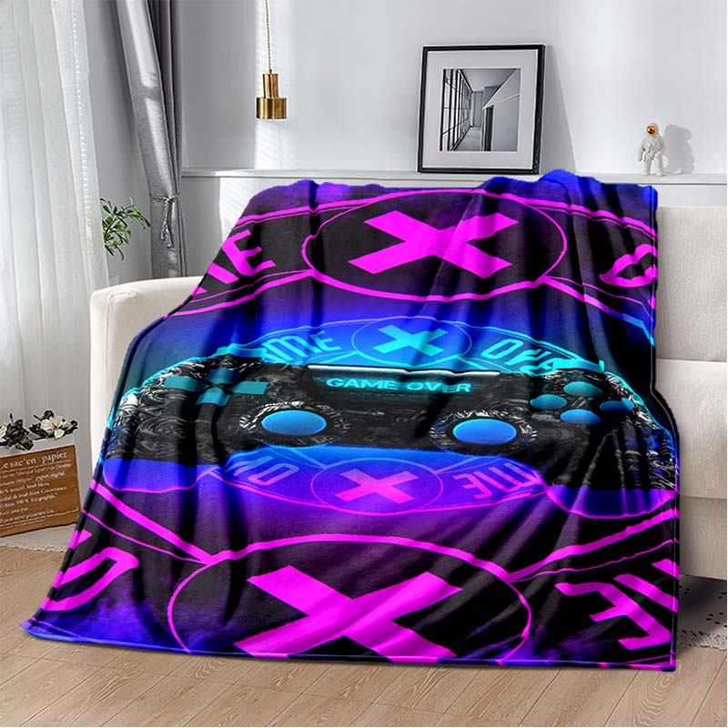 Gaming Flannel Blanket Gamer Gamepad Throw Blanket 3D Print Ultra Soft Home Decor Comfortable Bedding For Sofa Bed Couch Travel