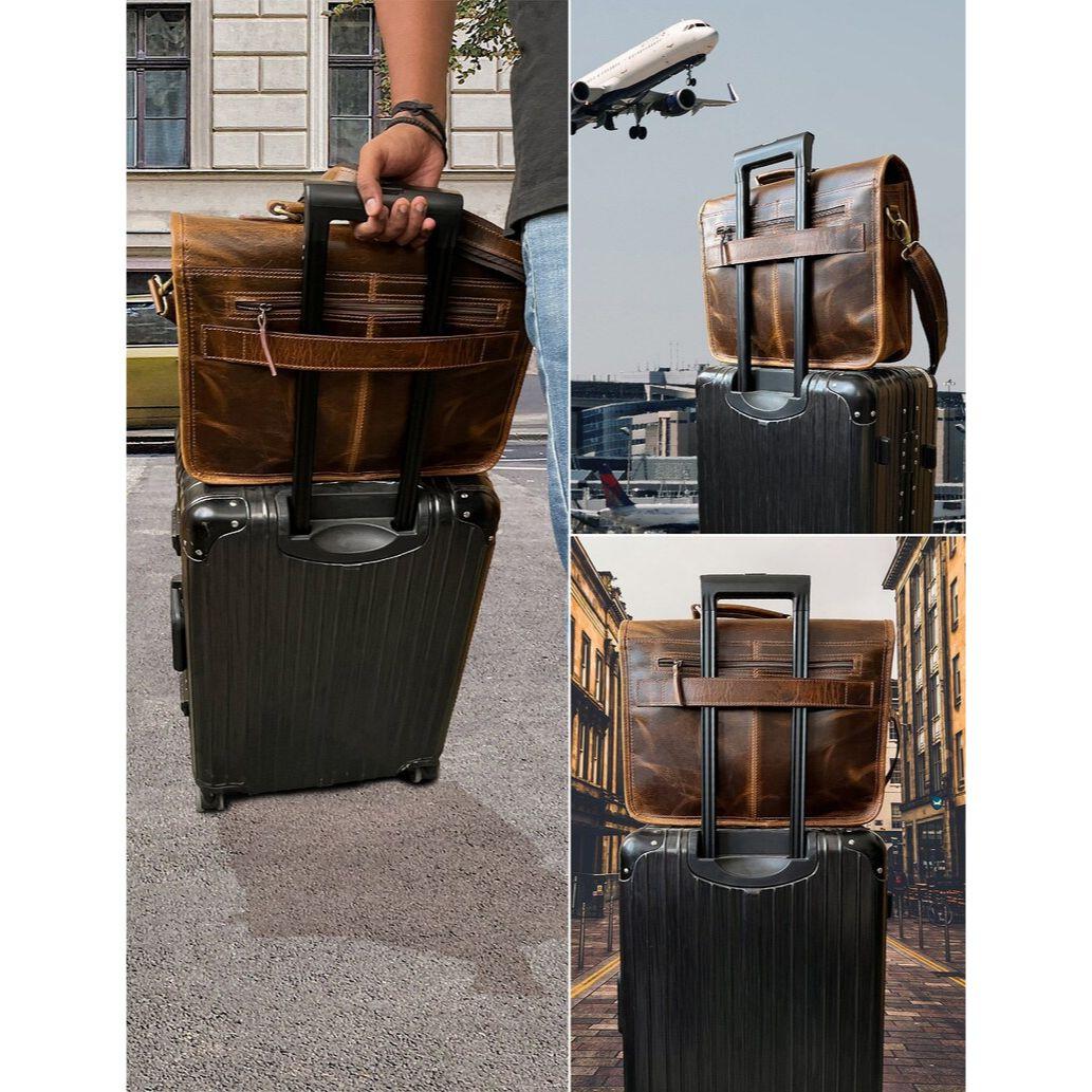 Персонализированная сумка-мессенджер из натуральной кожи — фото 4