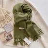 Winter Wool Scarf For Women Long Warm Cashmere Scarves Hijab Solid Lady Shawl Wrap Female Pashmina Bandana Head Scarfs New