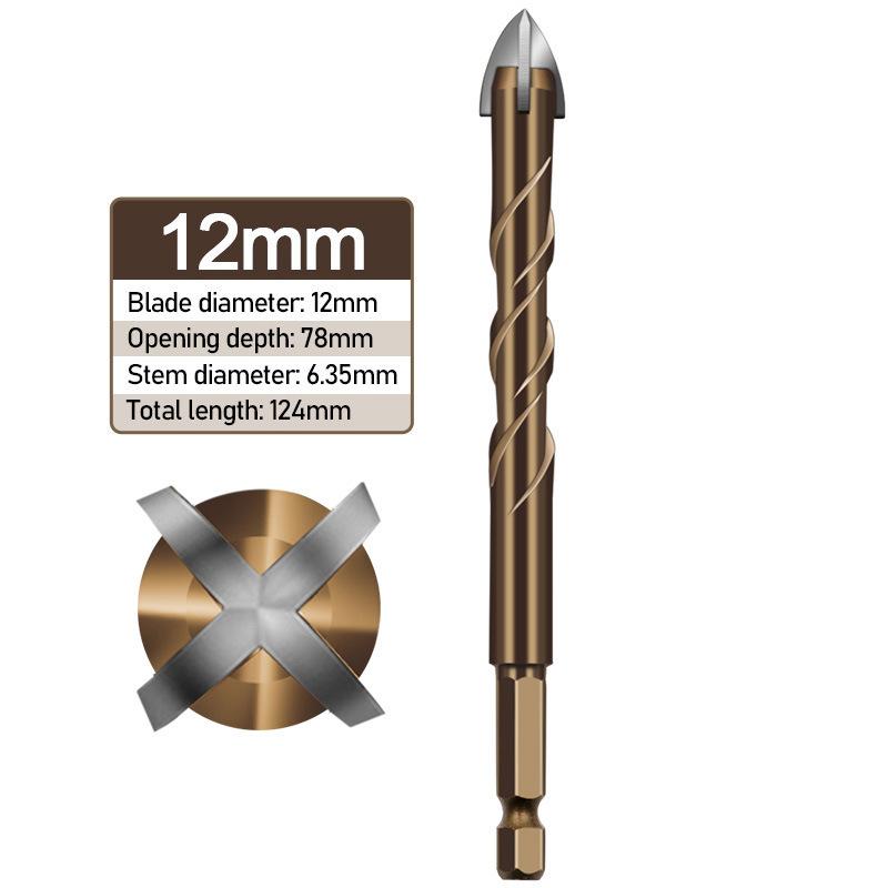 Masonry Concrete Drill Bits For Glass Ceramic Tile Brick Plastic Wood Mason Hard Alloy Wall Hole Opener Hex Shank 3mm To 12mm