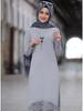 Spring Floral Abaya: Middle Eastern Muslim Women's Two-Piece Robe Suit