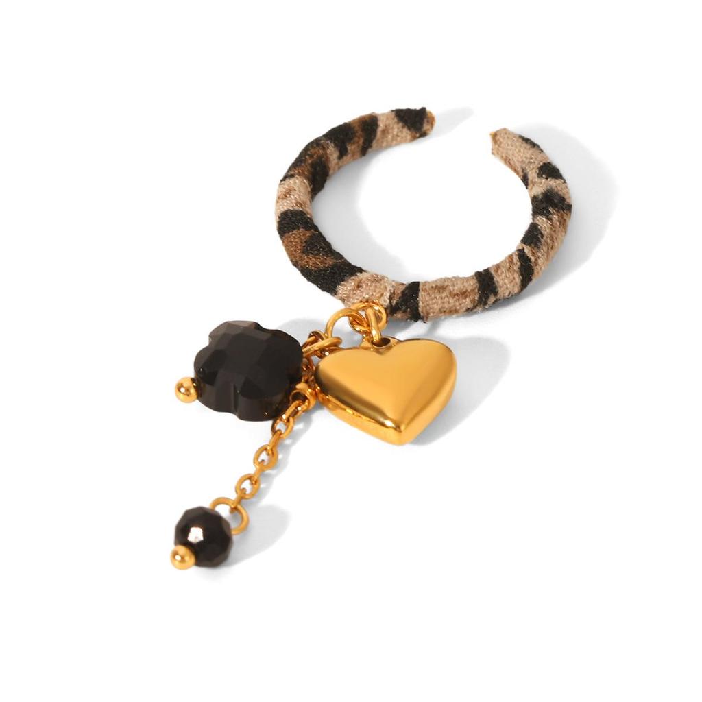 Women's Luxury Leopard Print Silk Scarf & Non-Fading Titanium Steel Bracelet