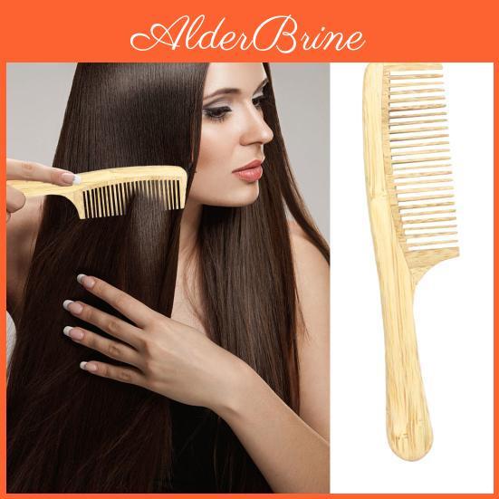Tooth Bamboo Wide Hair Natural Comb For Women Men Antistatic Afro Fork Comb Detangler Brush For Curly Straight Wet Dry Hair Prevents Breakage