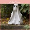 Verspieltes weißes Geister-Rasenornament, fesselnde Gartenfigur aus Kunstharz, perfekt für Halloween
