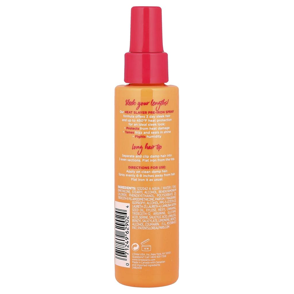 L'Oréal, Elvive, Dream Length, Heat Slayer, Спрей перед праскою, Довге пряме волосся, 130 мл (4,4 рідких унцій)