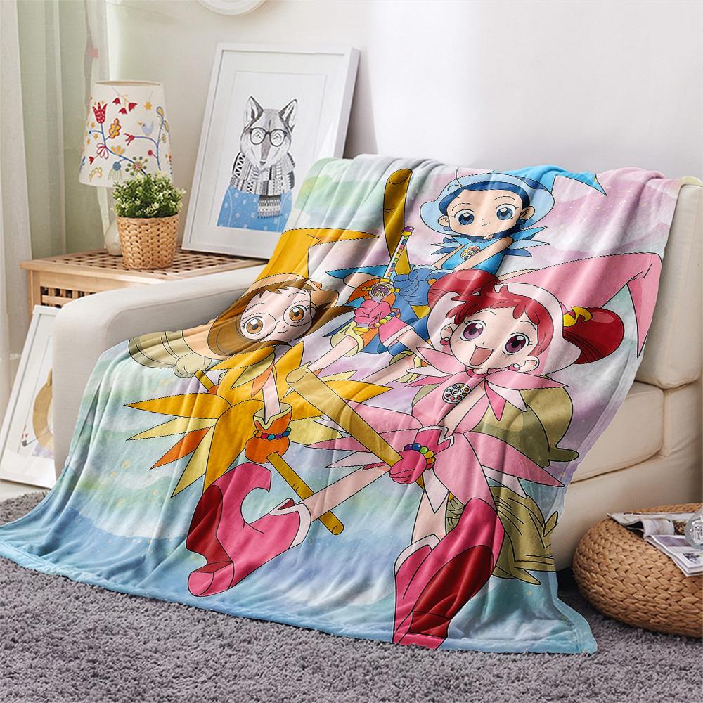 Ojamajo Doremi Flannel Blanket, High Quality Comfortable for All Seasons, Home Decor, Warmth and Comfort