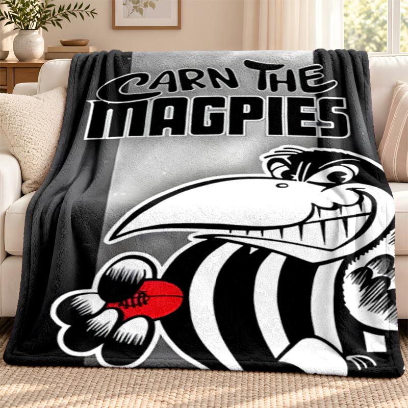 Collingwood Football Club Decke Flanelldecke Weiche Gemütliche Plüschdecke für Sofa Bett Leichte Heimdekoration Outdoor Camping