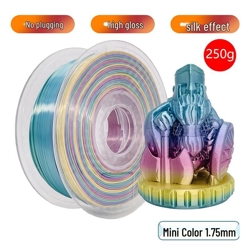 Silk PLA Rainbow Gradient 3D Printer Filament, 1kg Spool, 1.75mm