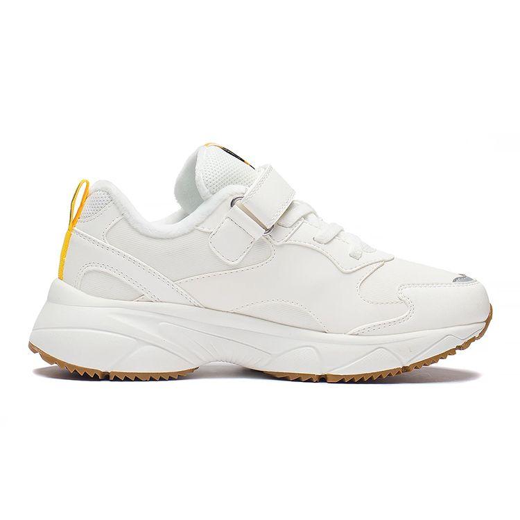 LiNing Comfortable Shock Absorbing Non-Slip Durable Low-Top Running Shoes Kids Sneaker Off-White YKFS102-1