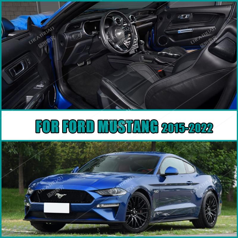 Car floor&Trunk mats for Ford Mustang 2015- 16 17 18 19 20 21  foot Pads automobile carpet cover interior accessories