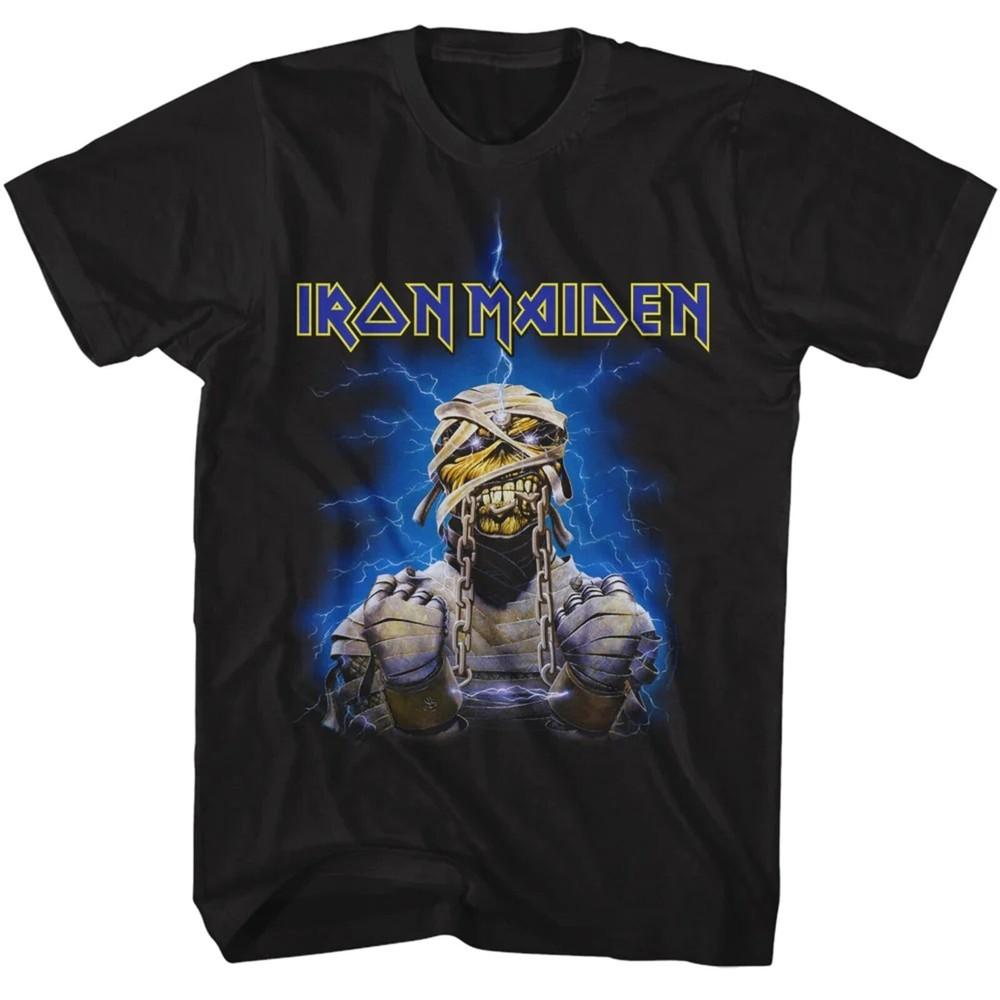 IRON MAIDEN cd lgo Powerslave MUMMY LIGHTNING Official SHIRT 2X New seventh mind Unisex T-Shirt M
