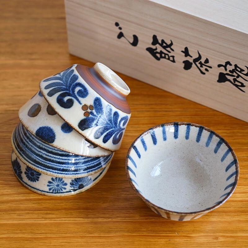 Ru Han Mino Ware Japanese Ceramic Rice Bowl Set (5-Piece)