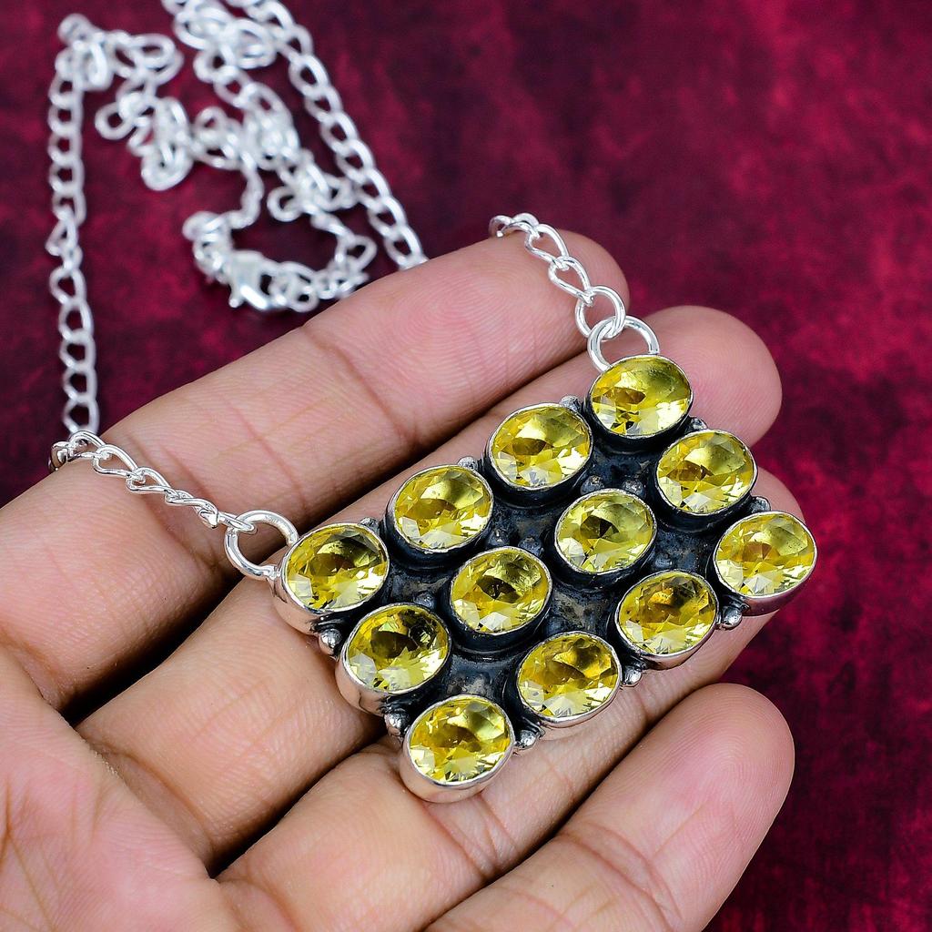 Wonderful Citrine Handmade Latest Design Jewelry Necklace, 925 Solid Sterling Silver Gemstone Necklace