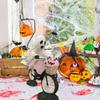 Ghostly Riding on Bicycles with Pumpkin Figurine Sculpture Indoor and Outdoor Resins Ornament Halloween Party Decoration