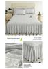 2025 Princess Lace Quilted Bedspread Set: Single Bed, Skirt, & Headboard Cover - Washed Cotton