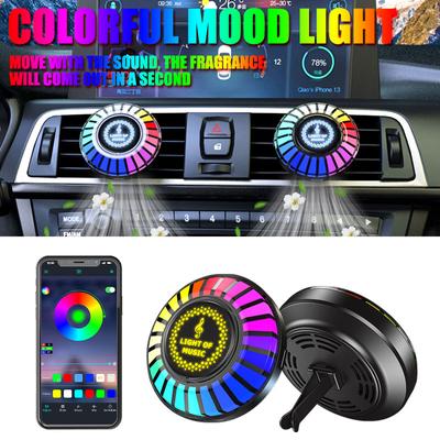 Smarter RGB Auto-Lufterfrischer mit Musik-Synchronisation - App-Steuerung, Natürlicher Duft, Auto-Erkennung, 256 Farben