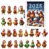 Advent Countdown Calendar Chicken Ornaments 24 Day Of Vacation Advent Calendar Pendant Christmas Tree Cartoon Chicken Decoration