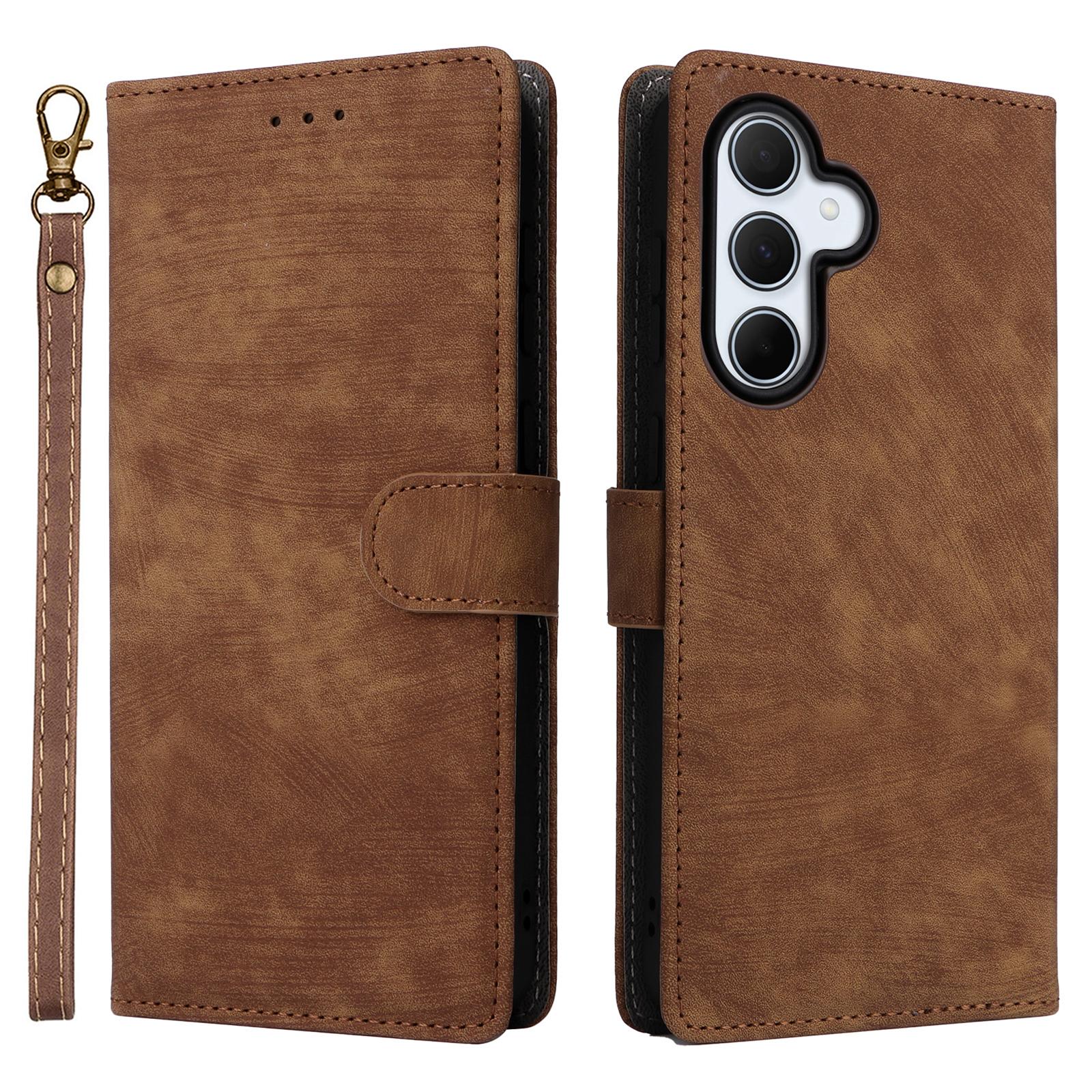 

Для Samsung Galaxy A56 5G Чохол-гаманець з RFID-блокуванням, PU шкіряна обкладинка-підставка для перегляду Brown