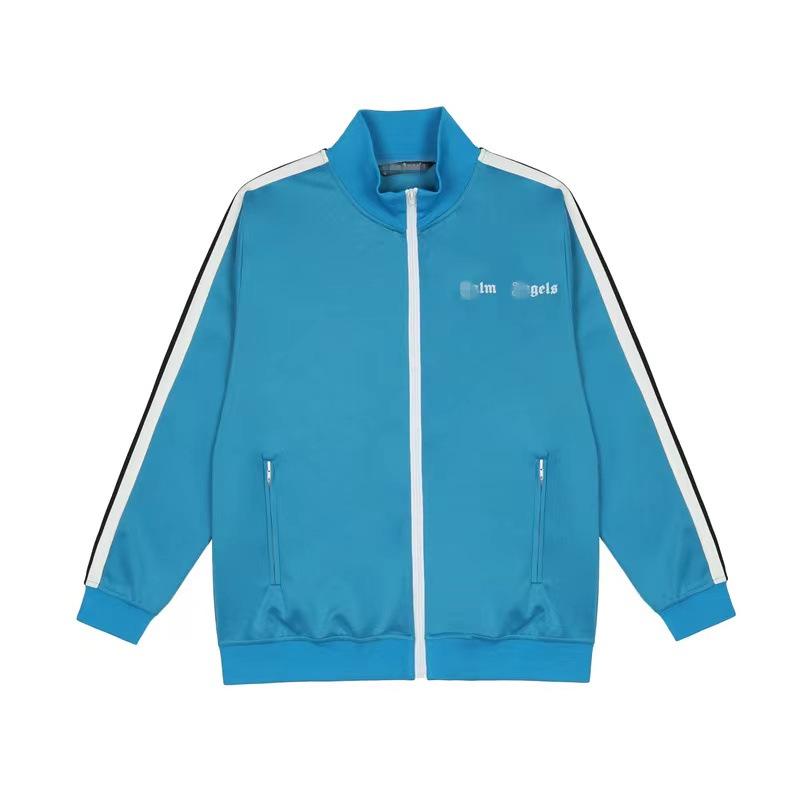 Wholesale cross-border trendy brand palm angel basic black and white striped stand-up collar jacket for men and women loose sports coat