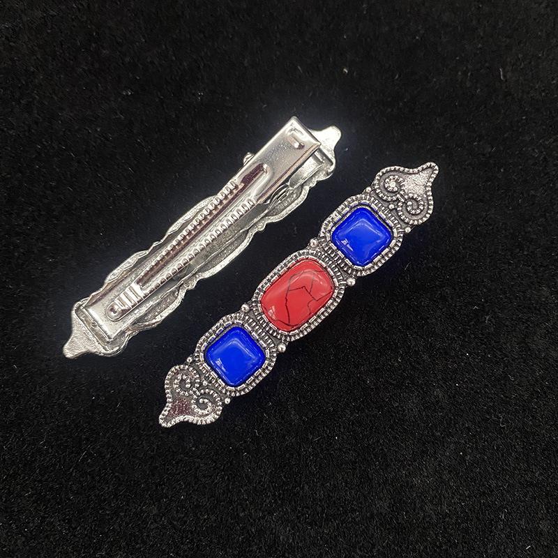 Монгольские элементы этнический стиль аксессуары для волос головные уборы ретро бирюзовый оригинальная заколка для волос заколка imitation серебряный зажим JZ05