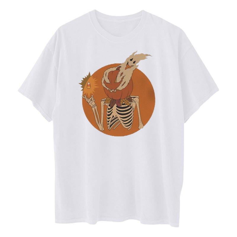 Halloween Men's and Women's Same Casual Fashion Simple T-shirt