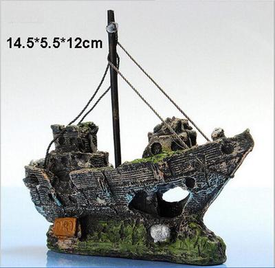Malá loď Corsair Dekorace/Úkryt do akvária/Krajinný dům z pryskyřice