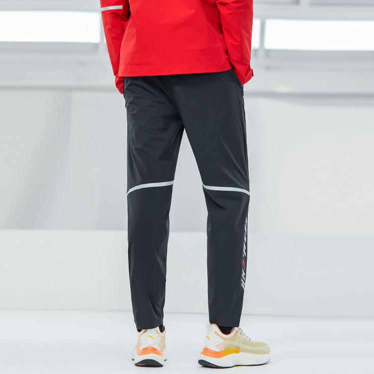 Anta Straight Leg Loose Woven Pants Men Bottoms Black 952217506-3